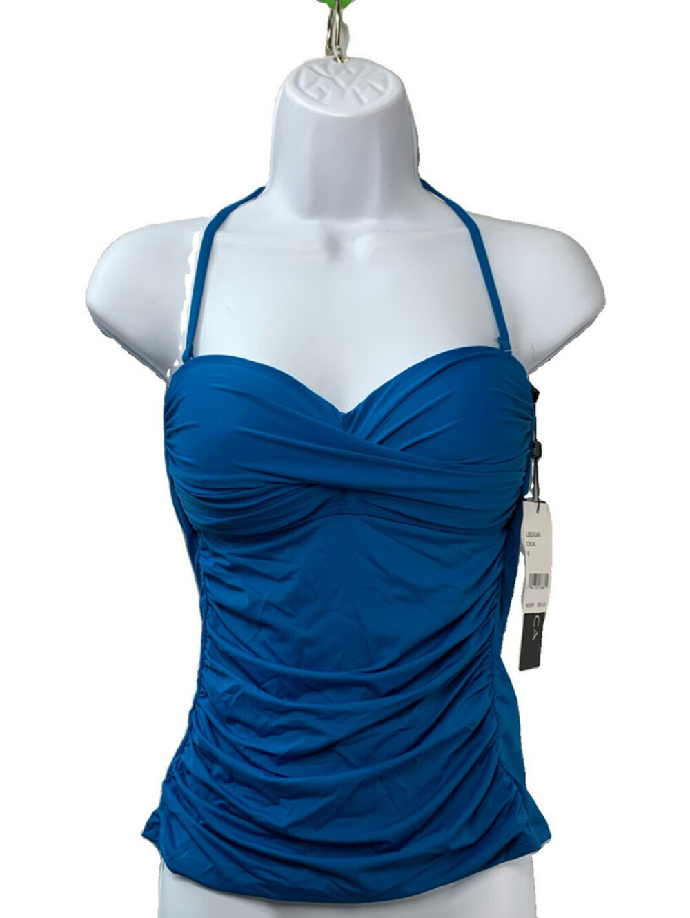 La Blanca Island Goddess Bandeau Tankini Swimsuit Top Women's Ocean - Size 6